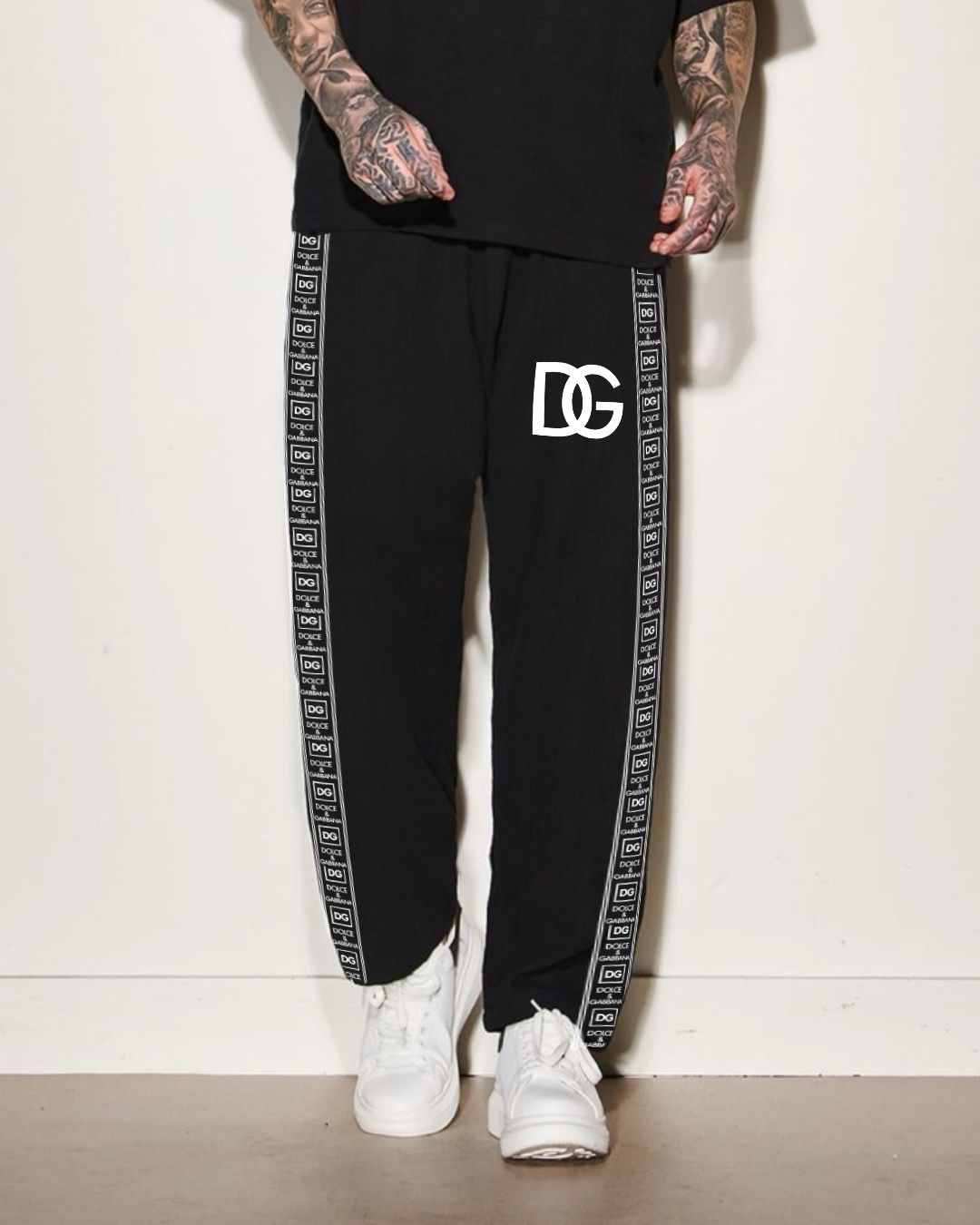MEN'S DG BARS BLACK COTTON PANT