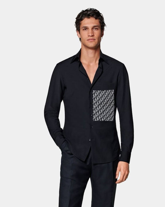 MEN'S DIOR GRID SHIRT(BLACK)