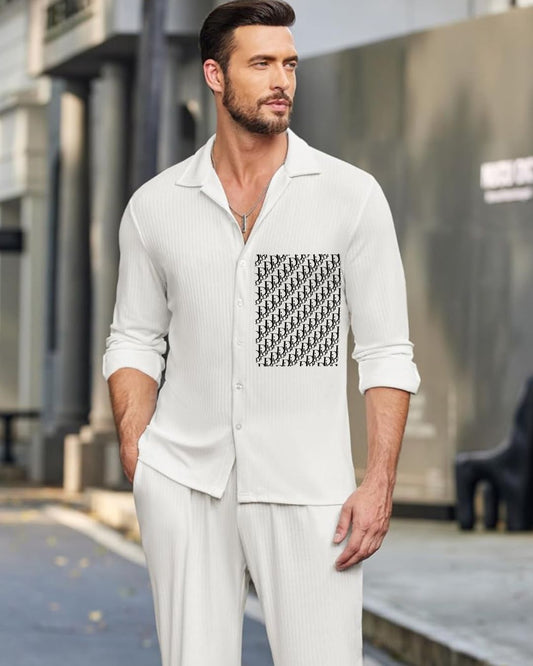 MEN'S DIOR GRID SHIRT(WHITE)