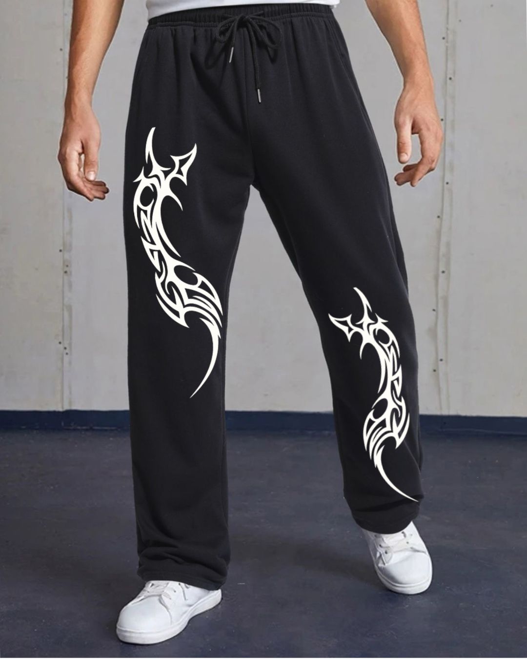 MEN'S DRAGON CURVE BLACK COTTON PANT