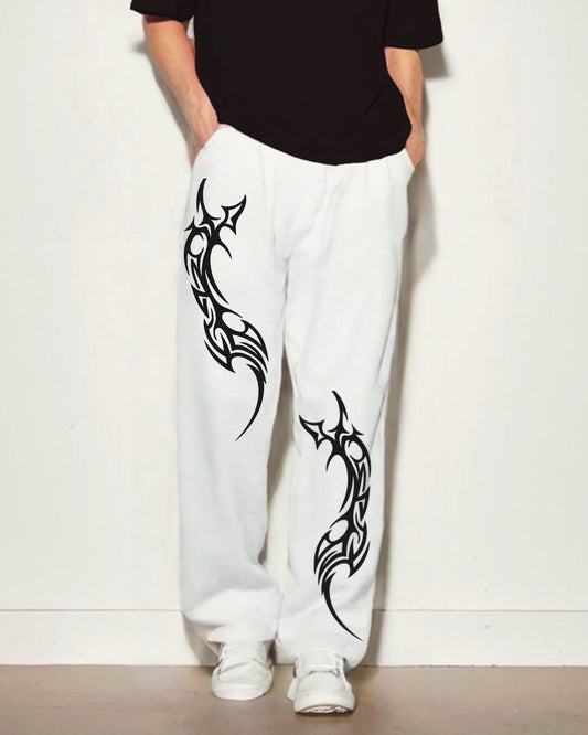 MEN'S DRAGON CURVE WHITE COTTON PANT