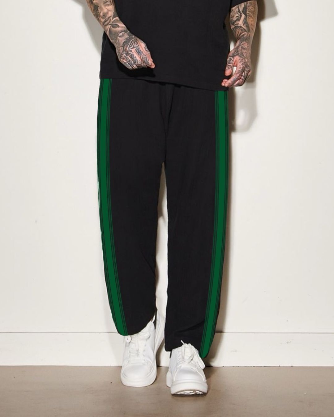 MEN'S GREEN RUSH BLACK COTTON PANT