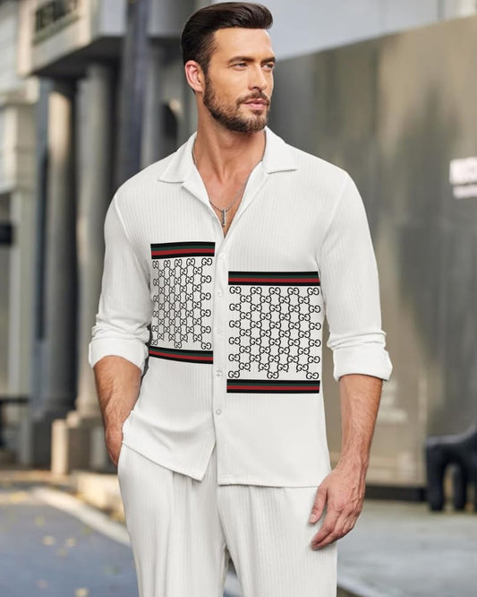 MEN'S GUCCI GRID SHIRT(WHITE)