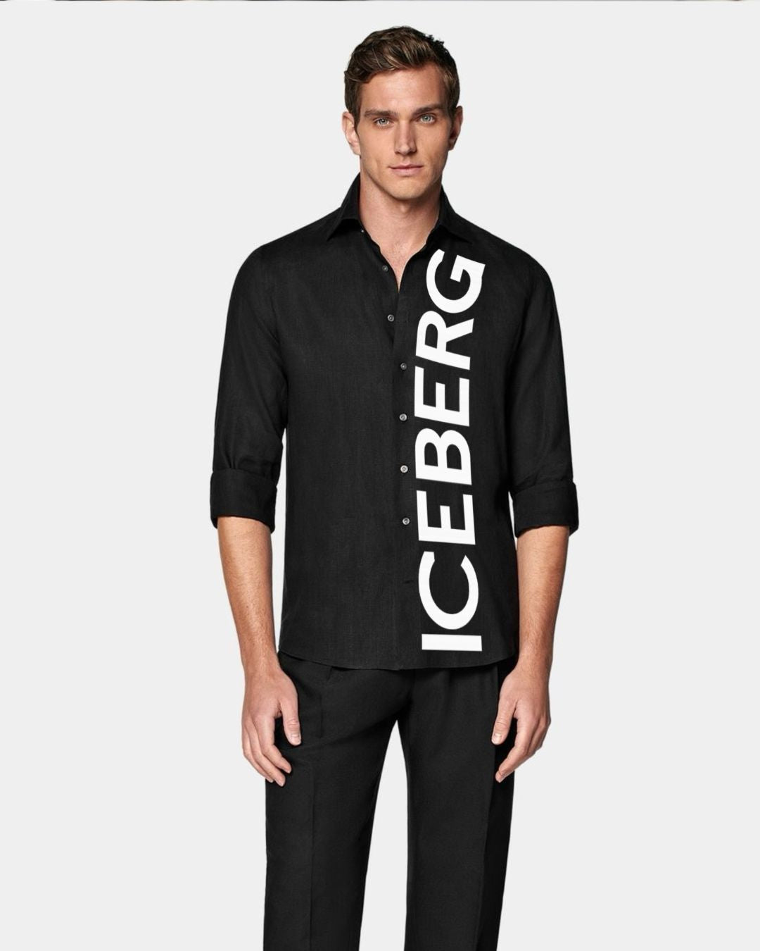MEN'S ICEBERG SHIRT(BLACK)