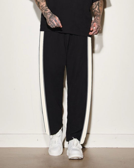 MEN'S LINEAR LUXE BLACK COTTON PANT