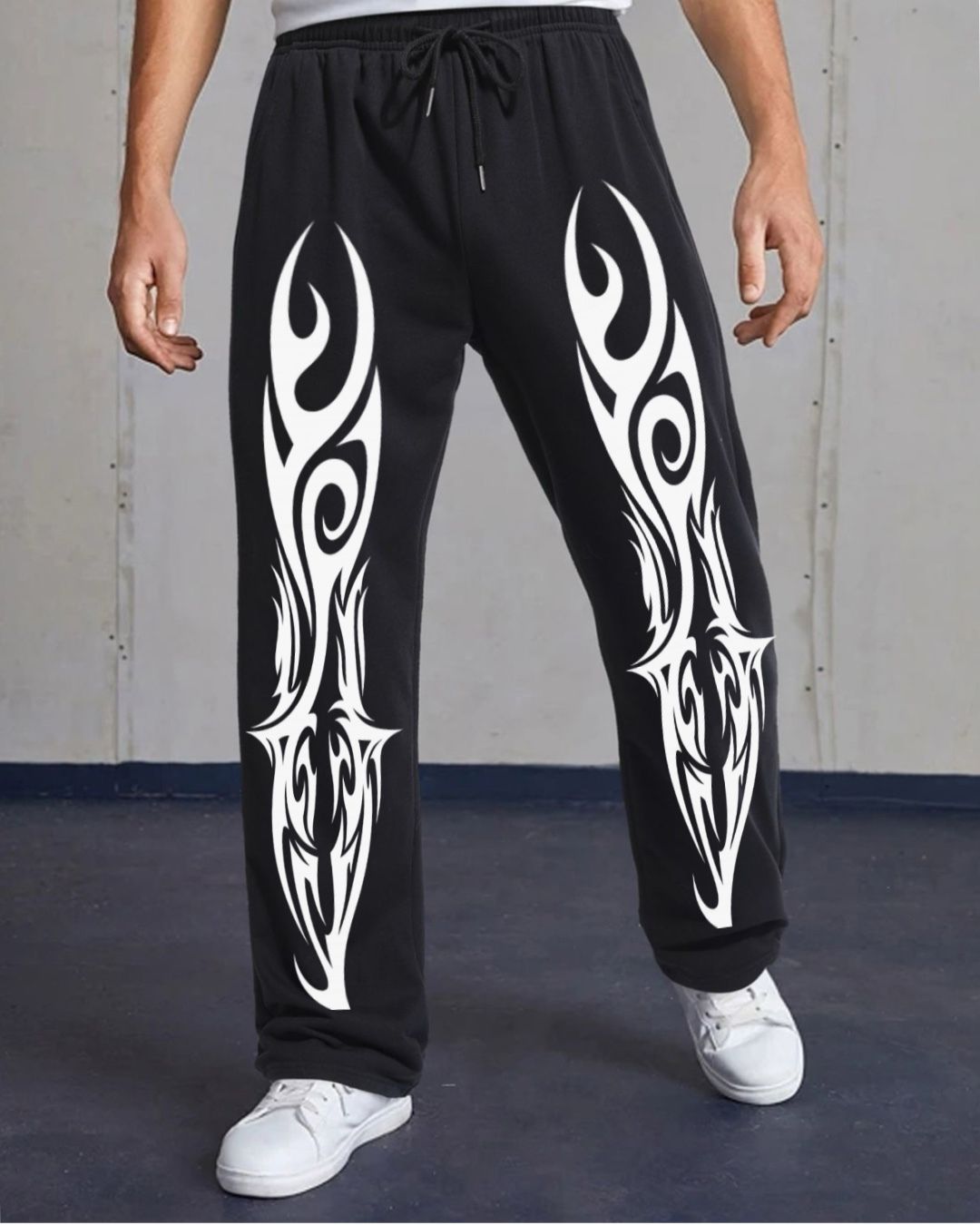 MEN'S MIDNIGHT VEINS BLACK COTTON PANT