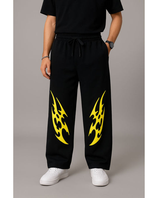 MEN'S NEON STRIKE BLACK COTTON PANT
