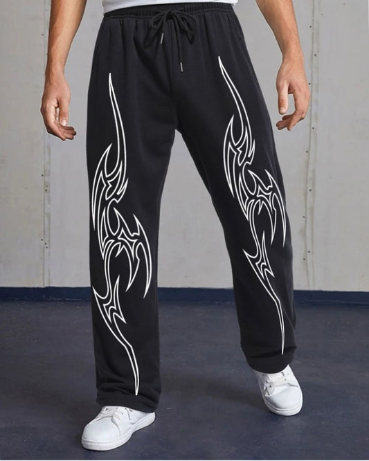 MEN'S SHADOW STITCH  BLACK COTTON PANT