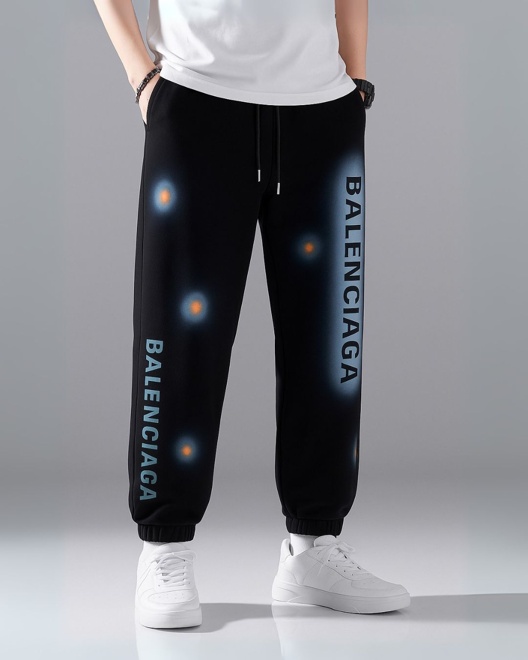 MEN'S STREET ICON BLACK COTTON PANTS