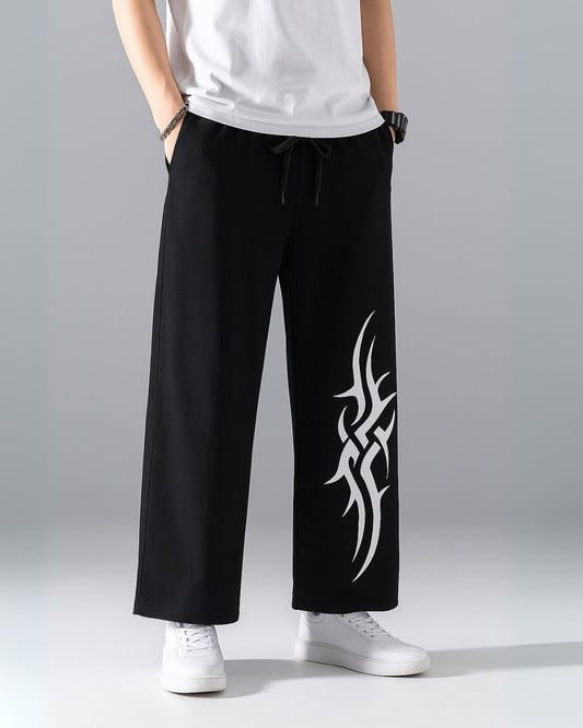 MEN'S TRIBAL FLAME BLACK COTTON PANT