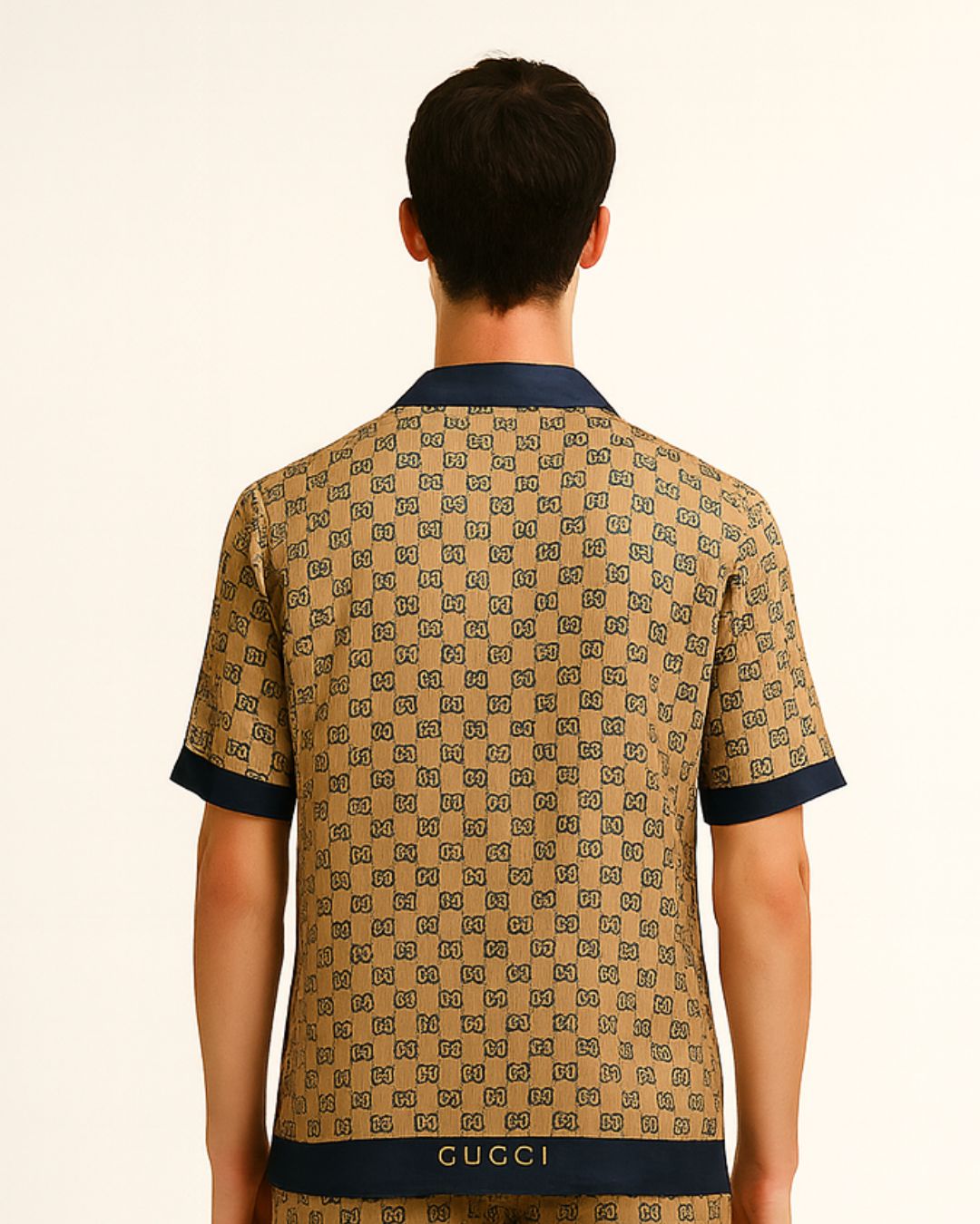 MEN'S GG PRINTED ULTRASOFT 100% SILK SHIRT