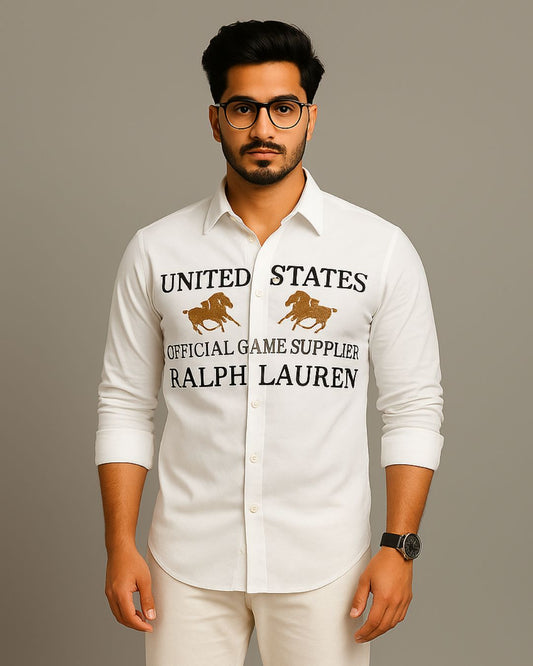 MEN'S GRAND STATES  FULL SLEEVE WHITE SHIRT