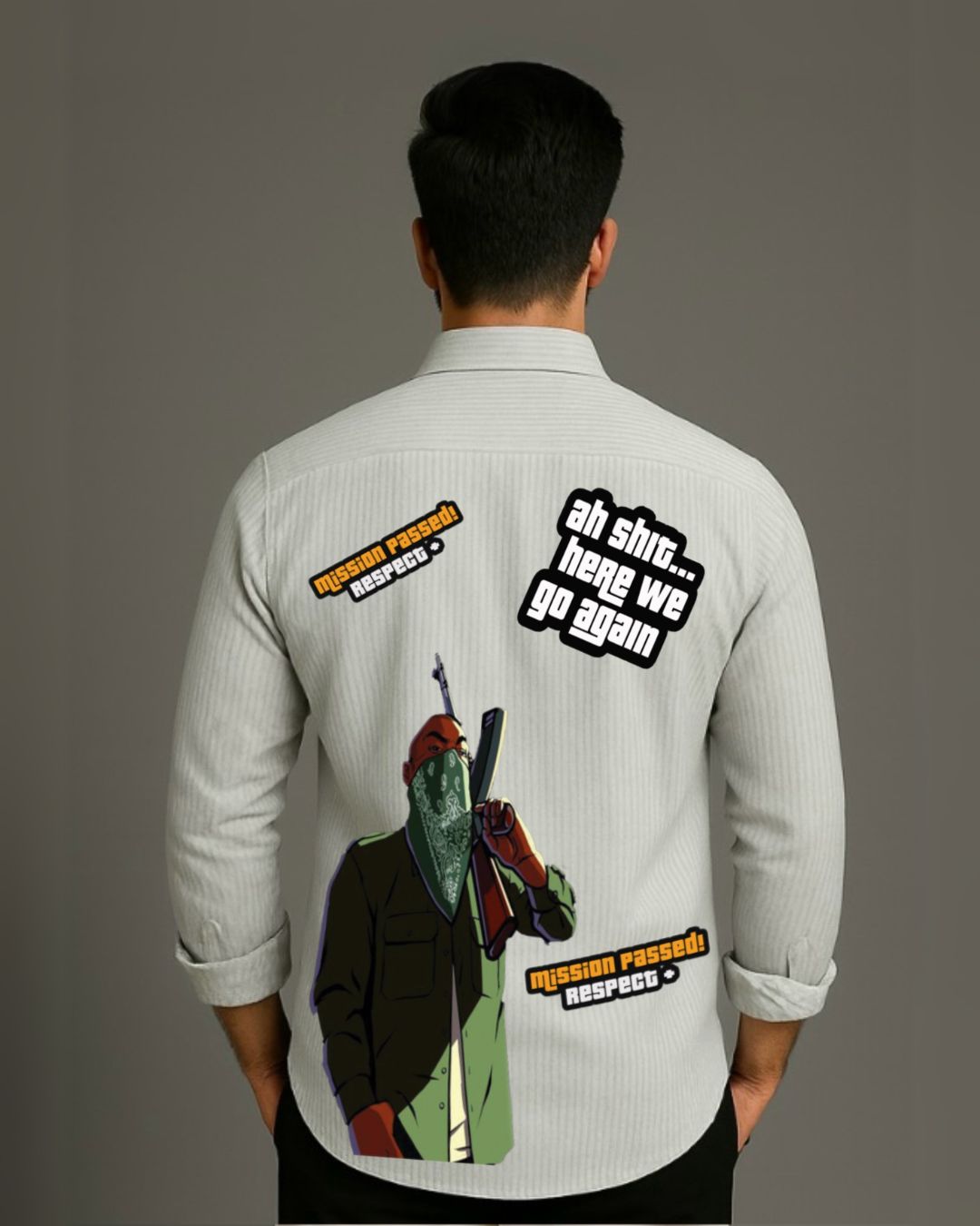 MEN'S GTA FULL SLEEVE STRIPE SHIRT (*)