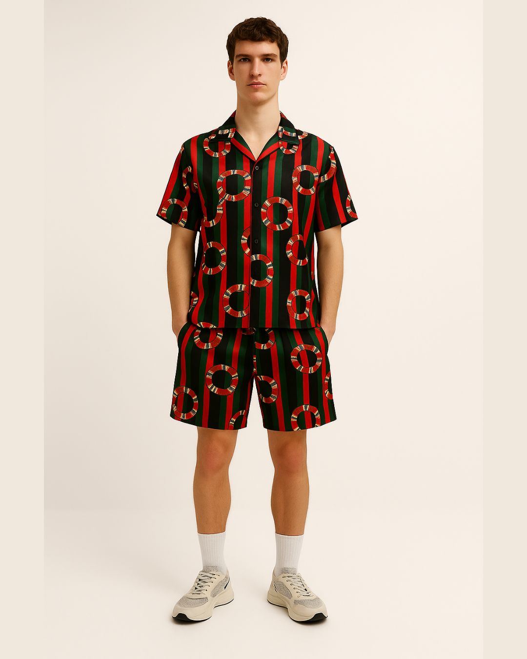 MEN'S GU'CCCI SNAKE WORLD ULTRASOFT 100% SILK SHORT CORDSET