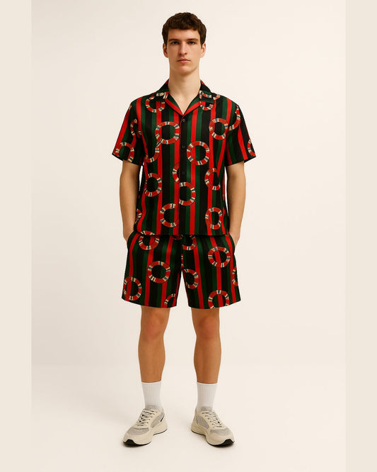 MEN'S GU'CCCI SNAKE WORLD ULTRASOFT 100% SILK SHORT CORDSET