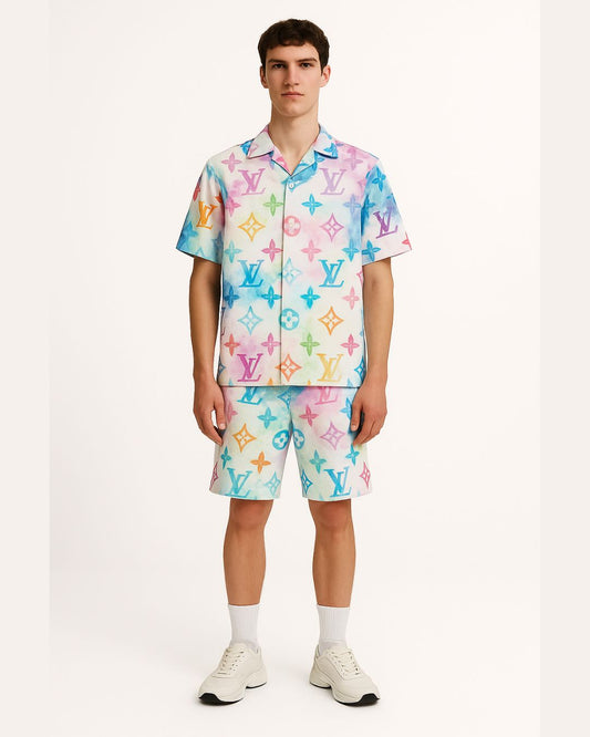 MEN'S L'V SHURIKEN ULTRASOFT 100% SILK SHORT CORDSET