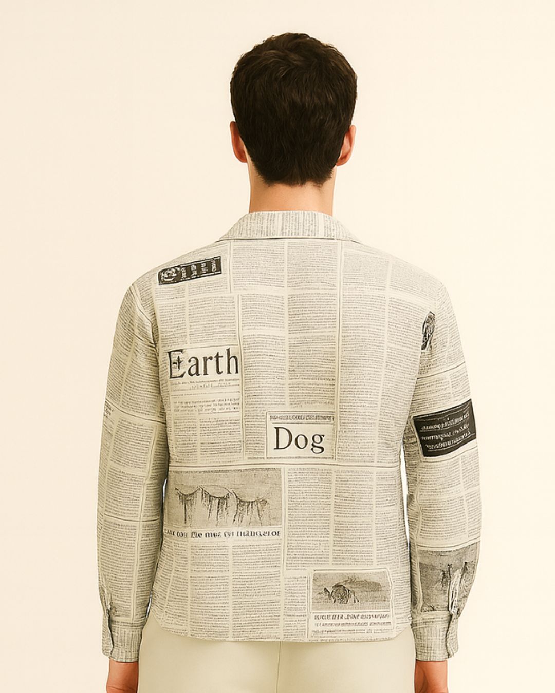 MEN'S NEWS THEME ULTRASOFT 100% SILK SHIRT