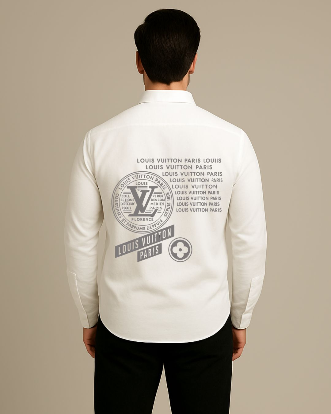 MEN'S PERFUME PARIS FULL SLEEVE WHITE SHIRT