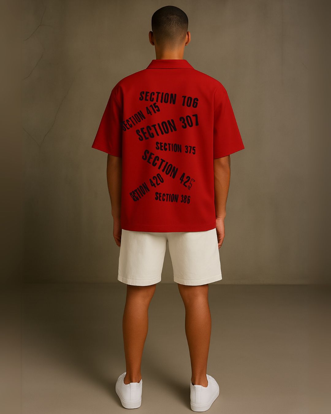 TAMANCHA HALF SLEEVE SHIRT WITH SHORTS CORDSET (RED AND WHITE )(*)