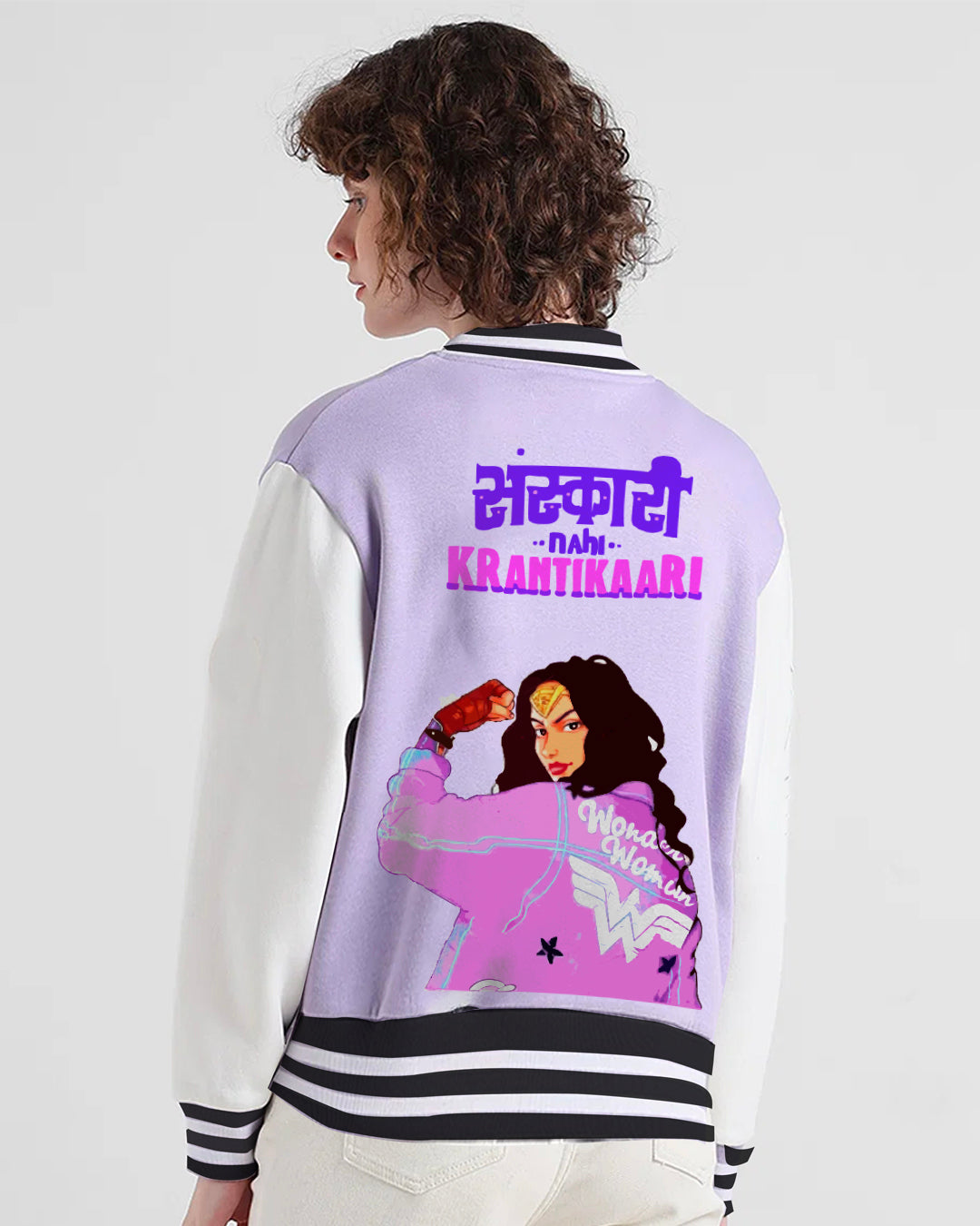 Women Purple Varsity Jacket - Krantikaari