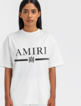 WOMEN AMIRI LOGO OVERSIZED TEE-WHITE(*)
