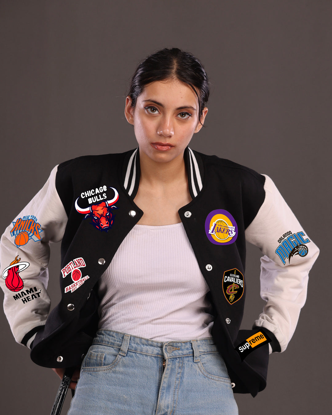 Rock the Classic Vintage Varsity Look with a Unisex Black Varsity Jacket