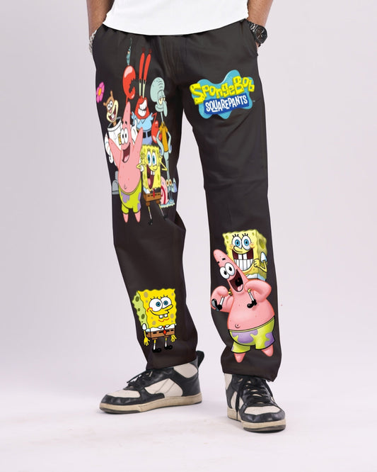 Men's Black Adjustable Cargo Pant - SpongeBob(*)