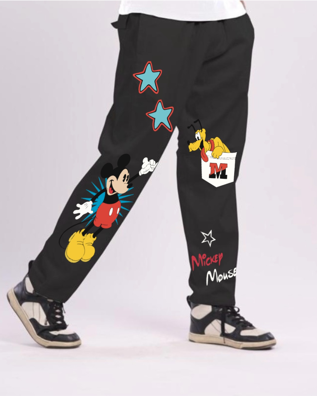 Men's Mickey Mouse Black Cargo Pant(*)
