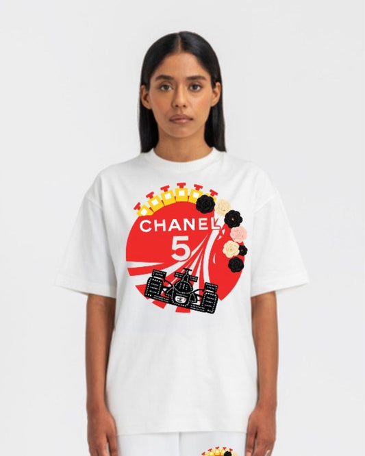WOMEN'S CHANEL OVERSIZED TSHIRT (WHITE)