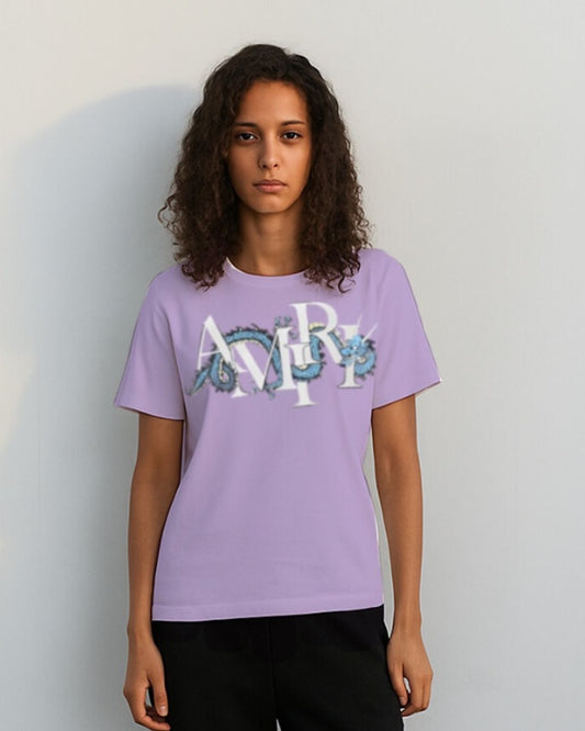 WOMEN'S  AMIRI DRAGON OVERSIZED TSHIRT (PURPLE )