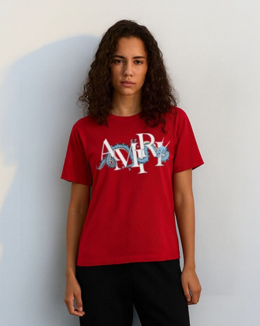 WOMEN'S  AMIRI DRAGON OVERSIZED TSHIRT (RED)
