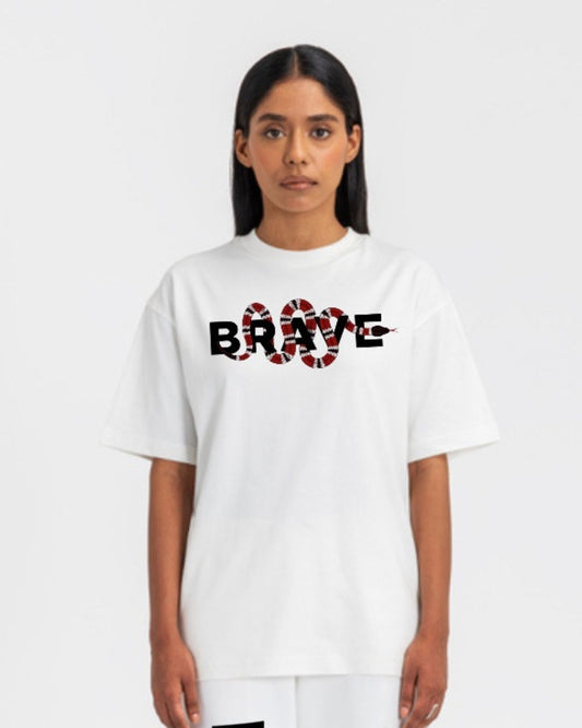 WOMEN'S BRAVE SNAKE TSHIRT (WHITE)