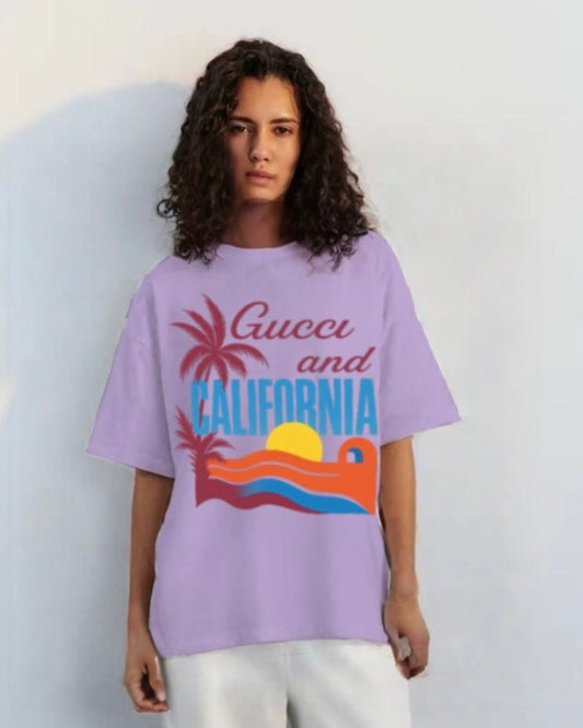 WOMEN'S CALIFORNIA GUCCI OVERSIZED TSHIRT (PURPLE)