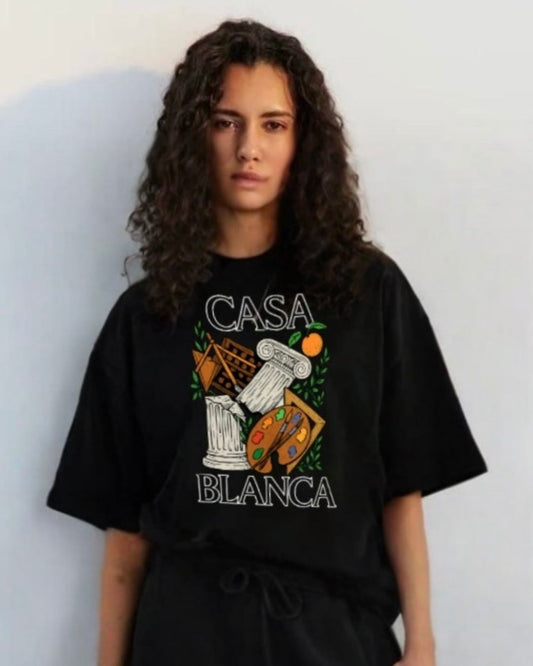 WOMEN'S  CASABLANCA OVERSIZED TSHIRT (BLACK)