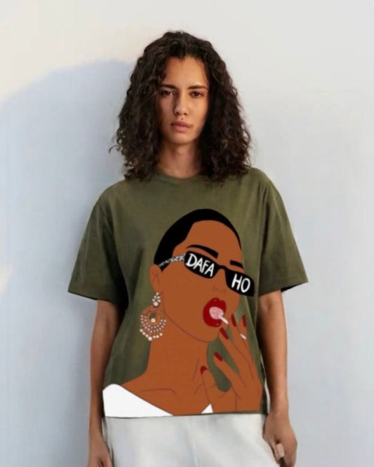 WOMEN'S  DAFFA HO OVERSIZED TSHIRT (OLIVE)