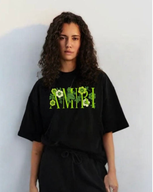 WOMEN'S  FLORA AMIRI OVERSIZED TSHIRT (BLACK)