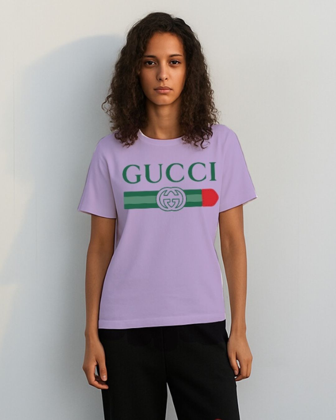 WOMEN'S GG GUCCI OVERSIZED TSHIRT (PURPLE)