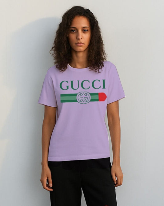 WOMEN'S GG GUCCI OVERSIZED TSHIRT (PURPLE)