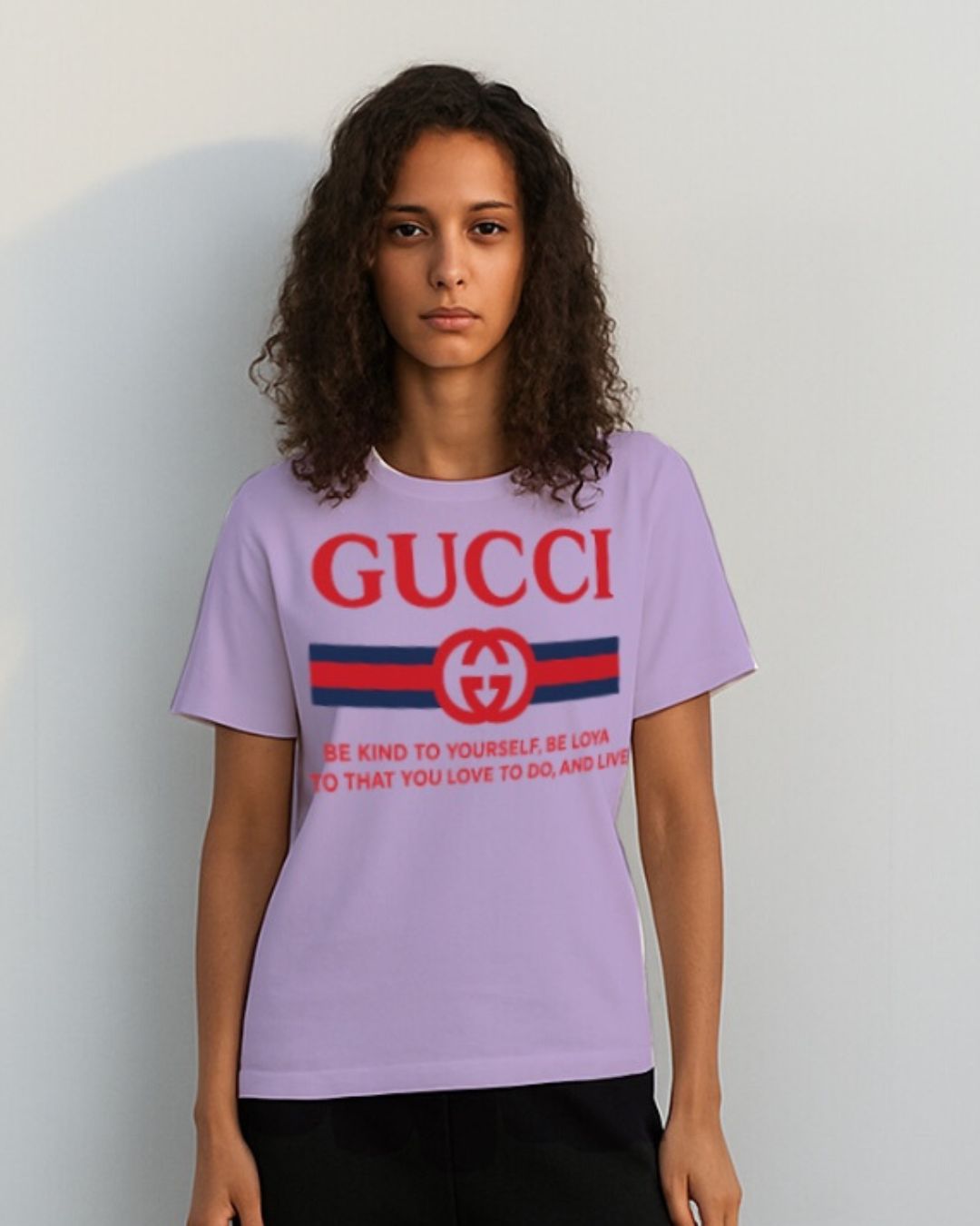 WOMEN'S  GUCCI FLAG OVERSIZED TSHIRT (PURPLE)