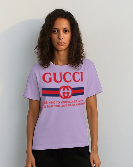 WOMEN'S  GUCCI FLAG OVERSIZED TSHIRT (PURPLE)