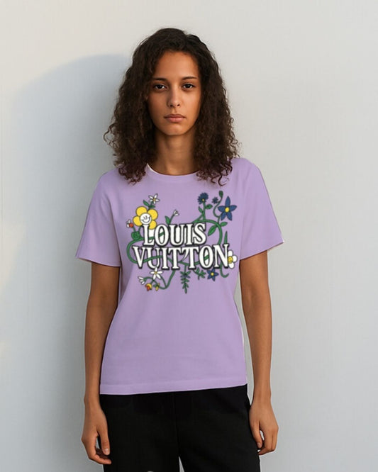 WOMEN'S  LV BLOSSOM OVERSIZED TSHIRT (PURPLE)