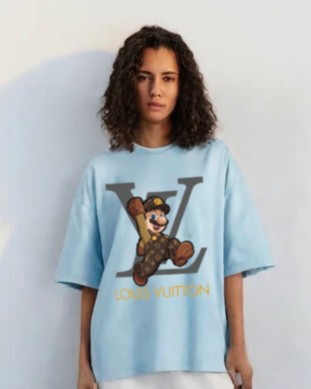 WOMEN'S LV MARIO OVERSIZED TSHIRT (BLUE)
