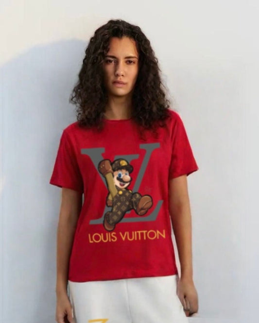 WOMEN'S  LV MARIO OVERSIZED TSHIRT (RED)