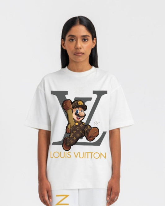 WOMEN'S  LV MARIO OVERSIZED TSHIRT (WHITE)
