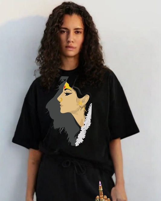 WOMEN'S RAW ENERGY OVERSIZED TSHIRT  (BLACK)