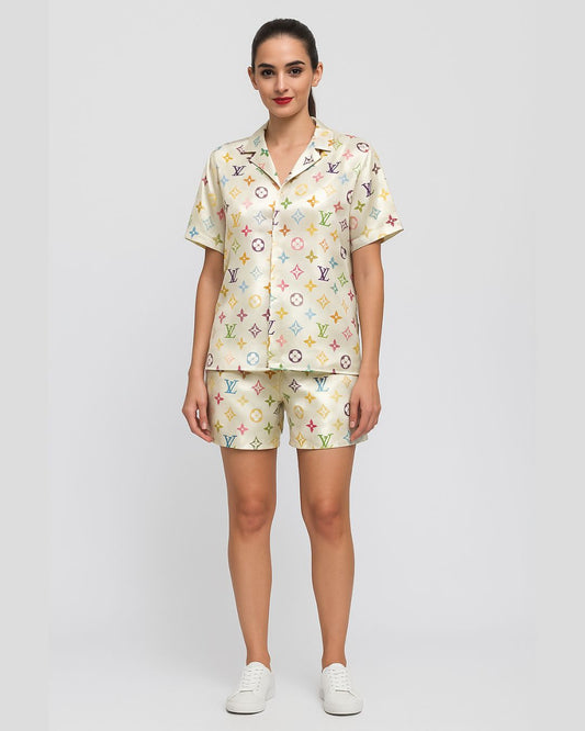 WOMEN'S L'V STAR ULTRA SOFT 100% SILK SHORT CORDSET