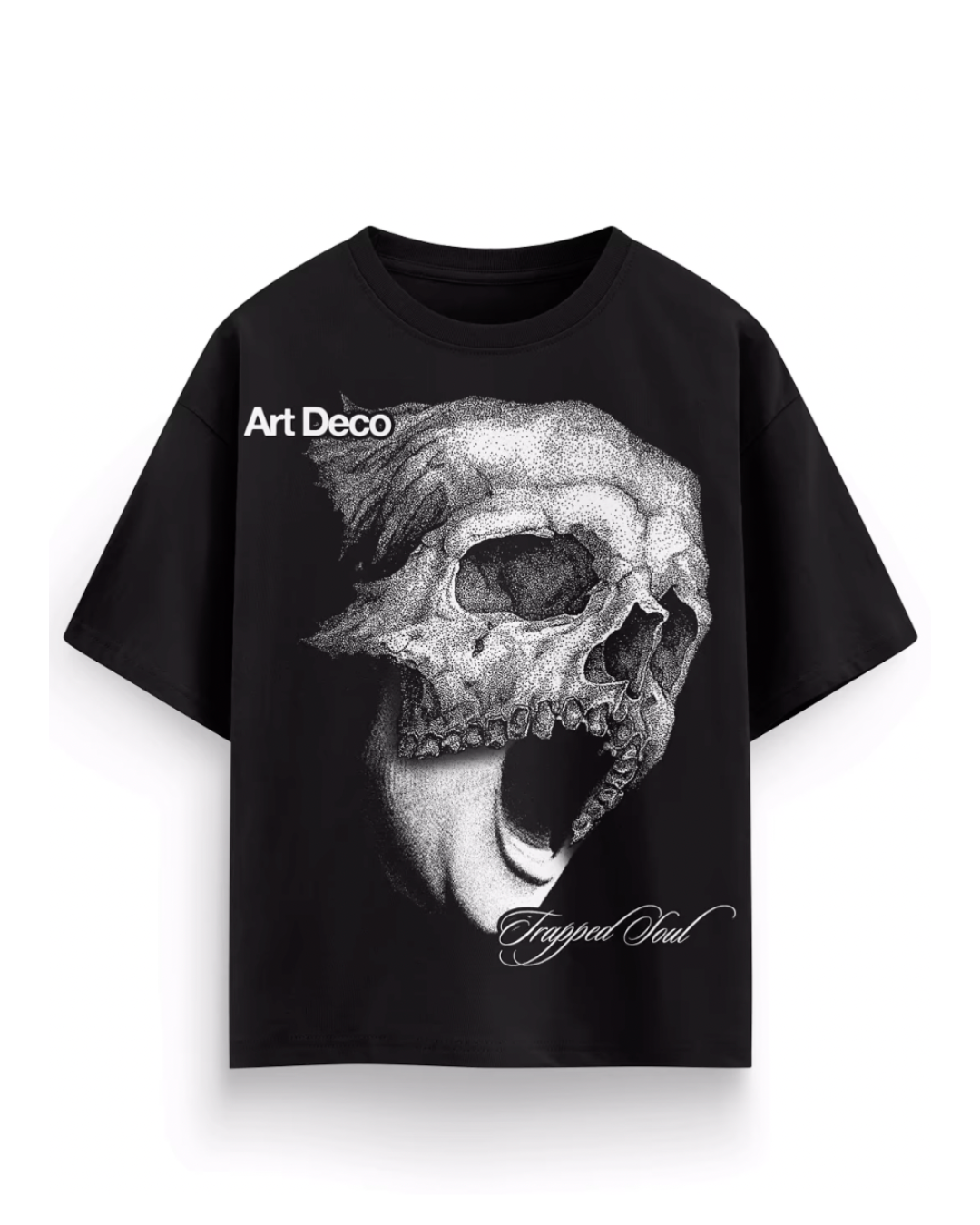 ART DECO SOUL UNISEX OVERSIZED BLACK T-SHIRT