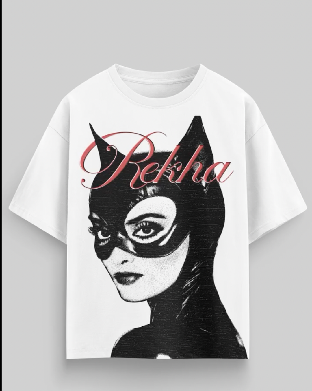 CAT REKHA UNISEX OVERSIZED WHITE T-SHIRT