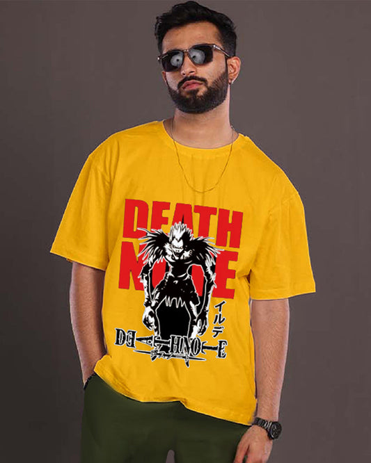 Men's Yellow Oversized T-Shirt - Death Note(*)