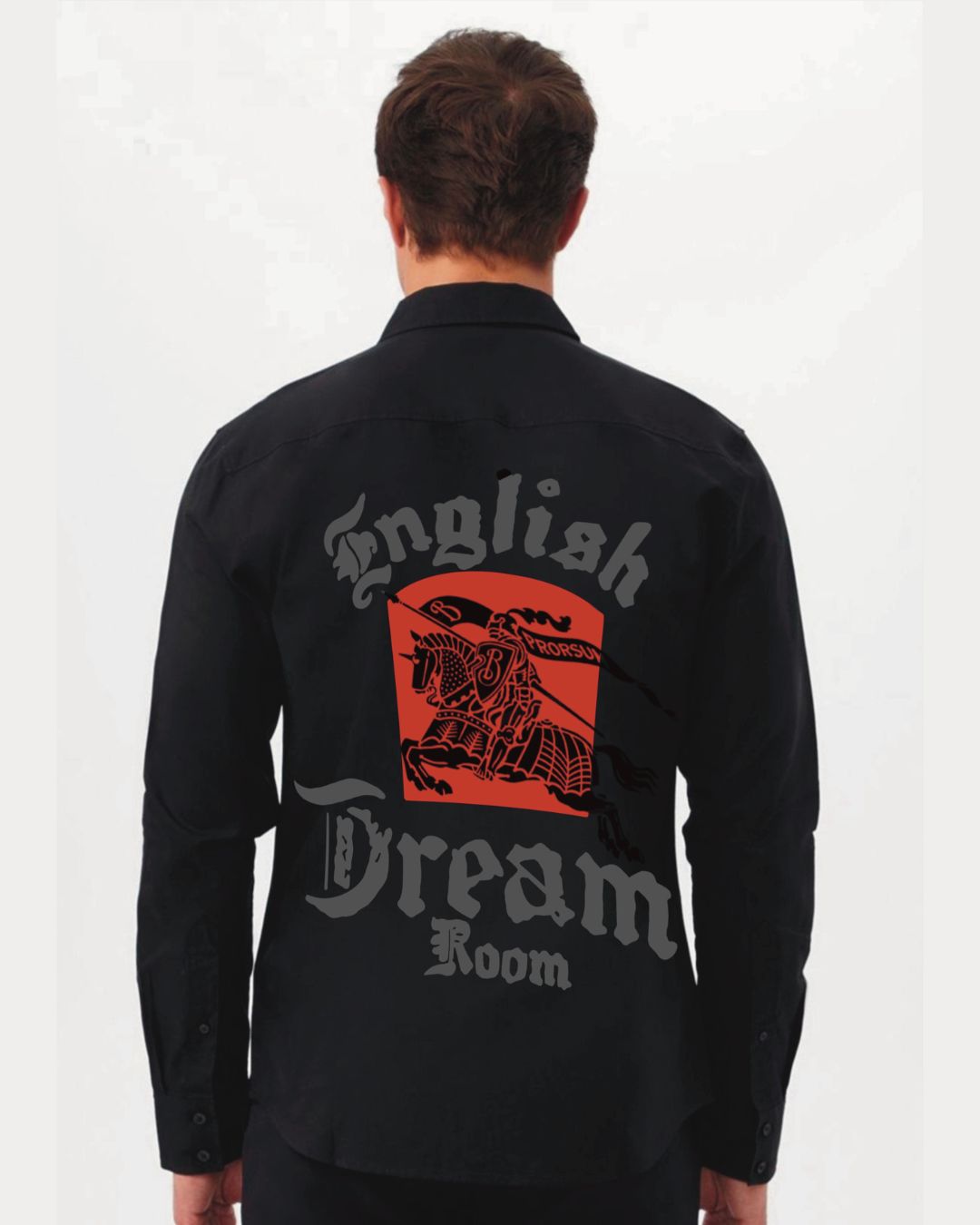 ENGLISH DREAM FULL SLEEVE BLACK  SHIRT(*)